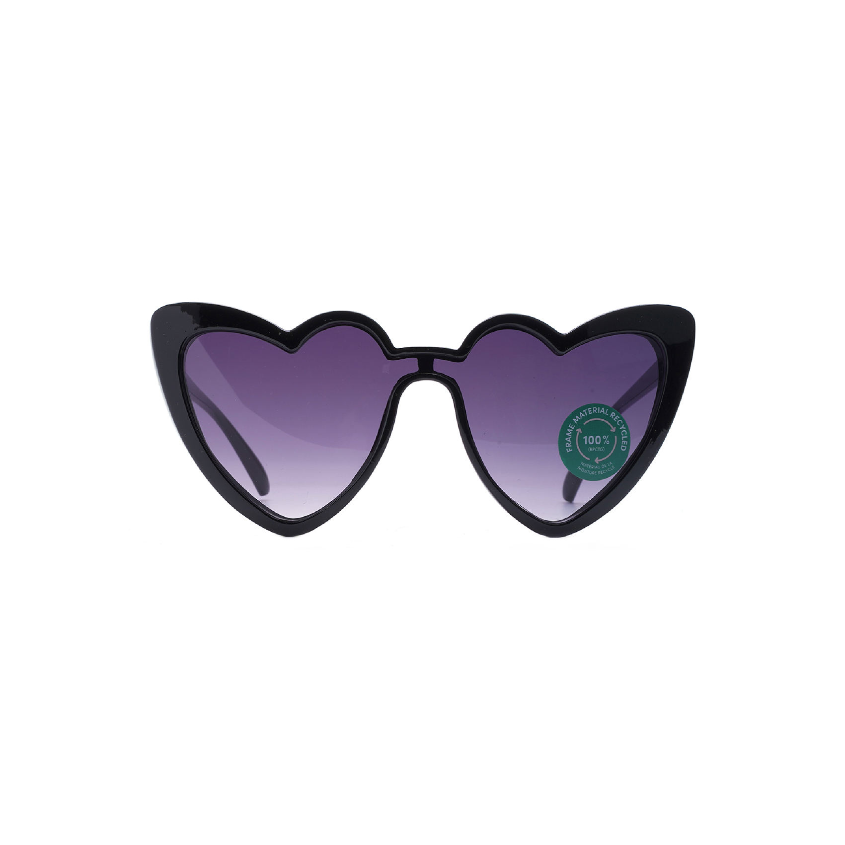 Black Lovely Heart Shape Sunglasses China Recycled Material Sunglasses Wholesale