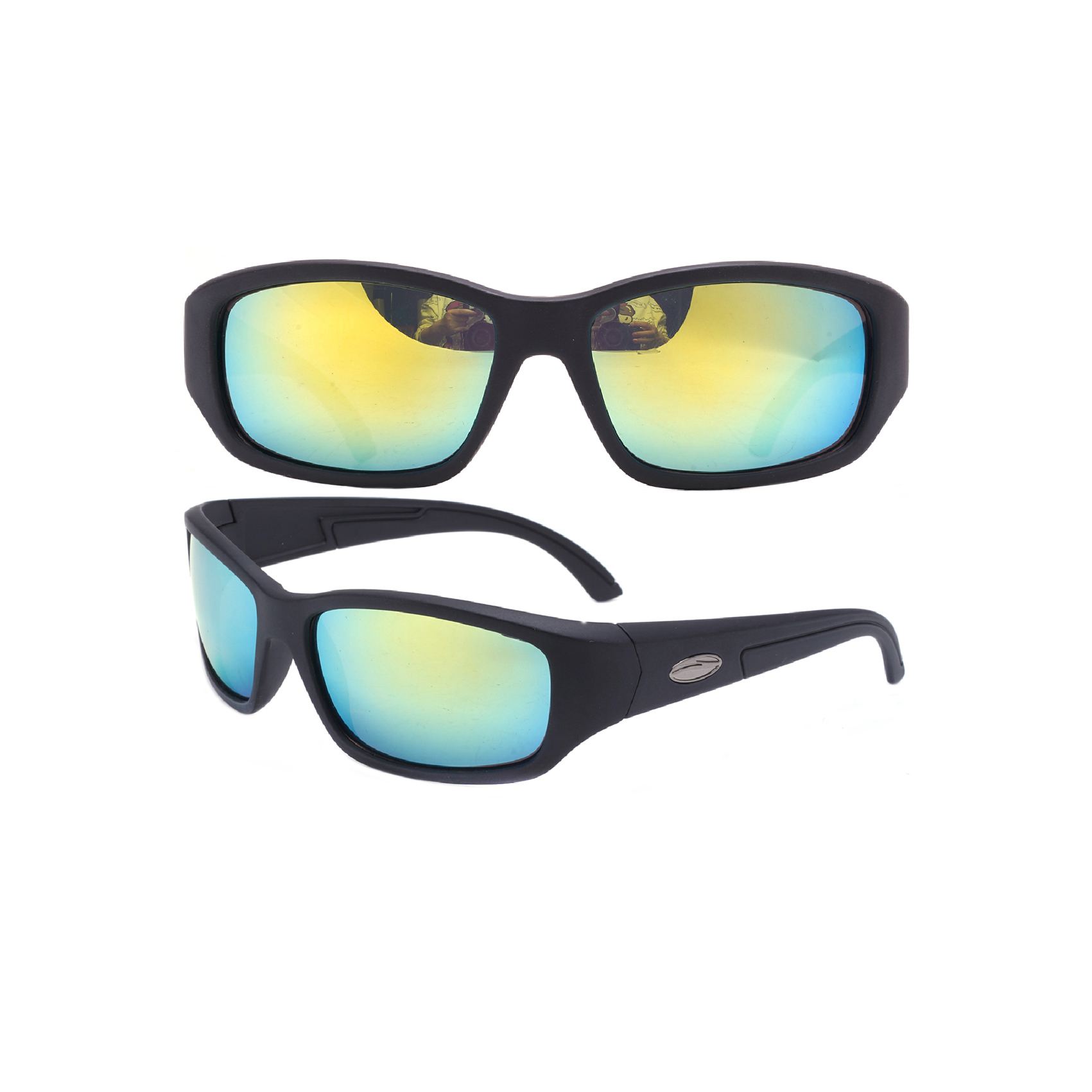 Black Sport Sunglasses with Yellow and Blue Polarizd Lenses Sports Sunglasses Manufacturers