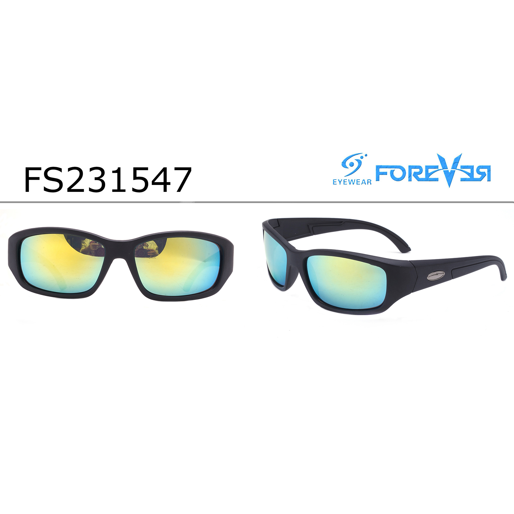 Black Sport Sunglasses with Yellow and Blue Polarizd Lenses Sports Sunglasses Manufacturers