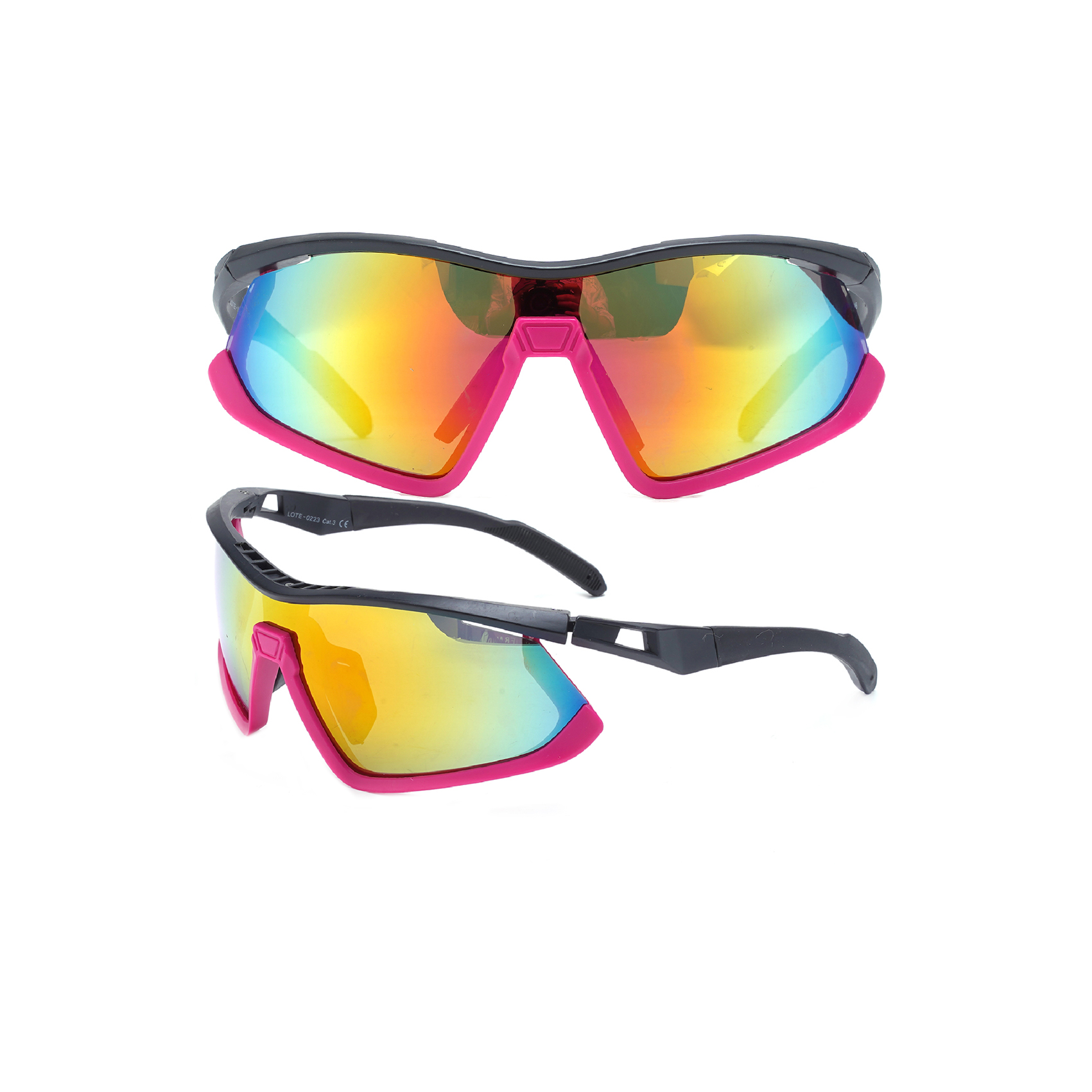Chunky Oversized Sports Sunglasses with Polarized Integrated Lens Pink Sport Sunglasses