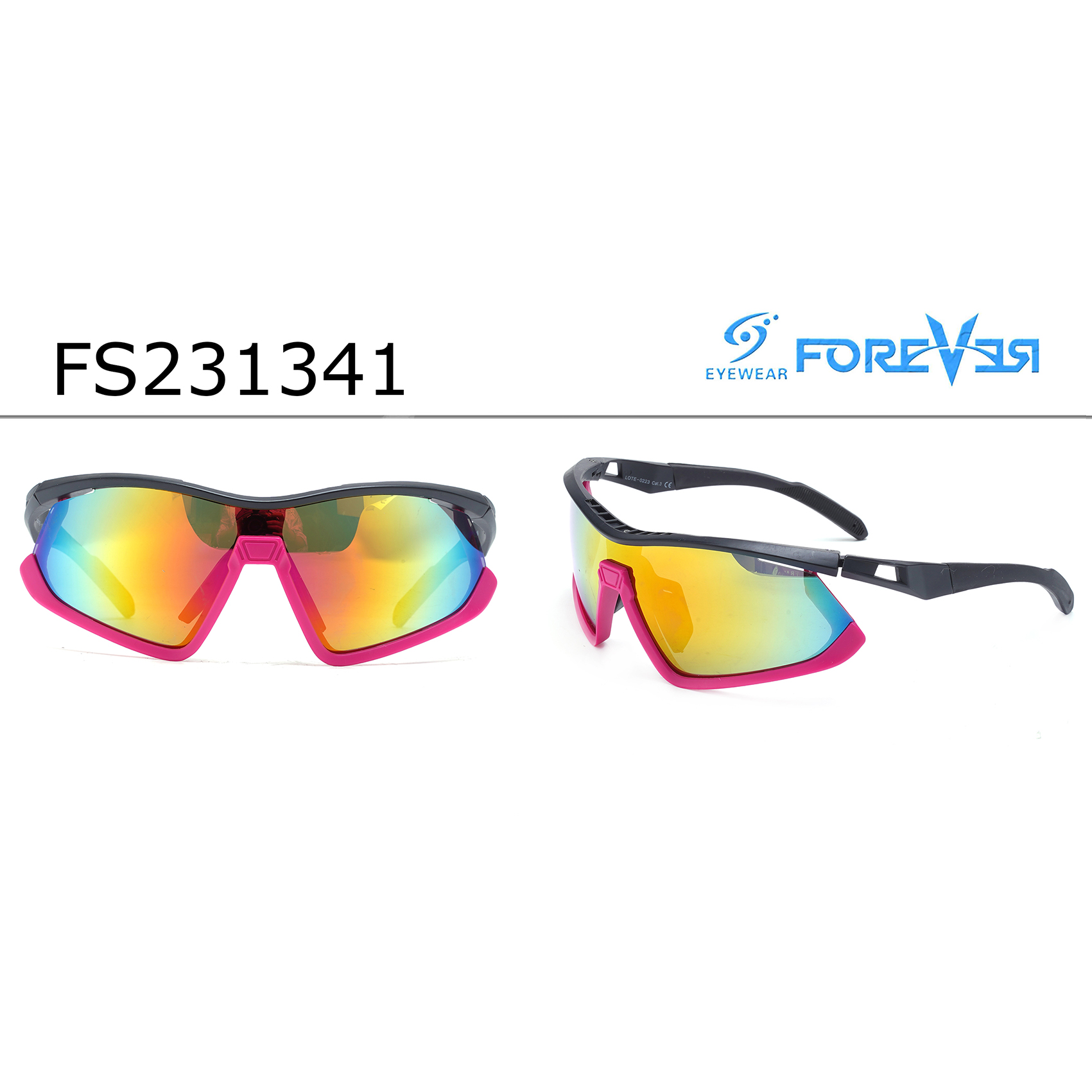 Chunky Oversized Sports Sunglasses with Polarized Integrated Lens Pink Sport Sunglasses