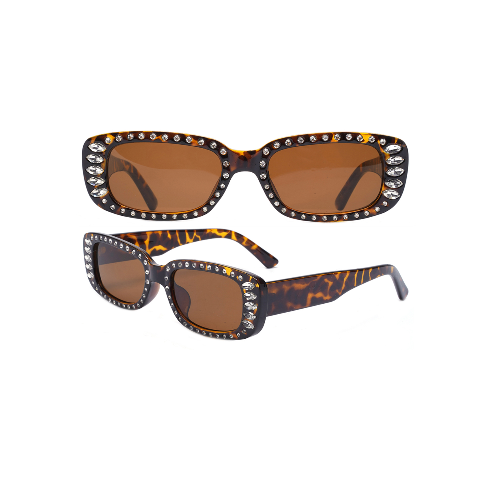 Classic Small Rectangle Sunglasses with Rhinestones China Sunglasses Manufacturer