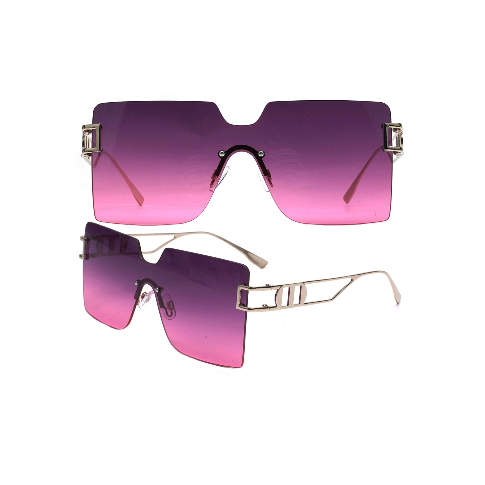 Exquisite Fashionable Oversized Large Rimless Sunglasses Custom Logo Sunglasses Manufacturers