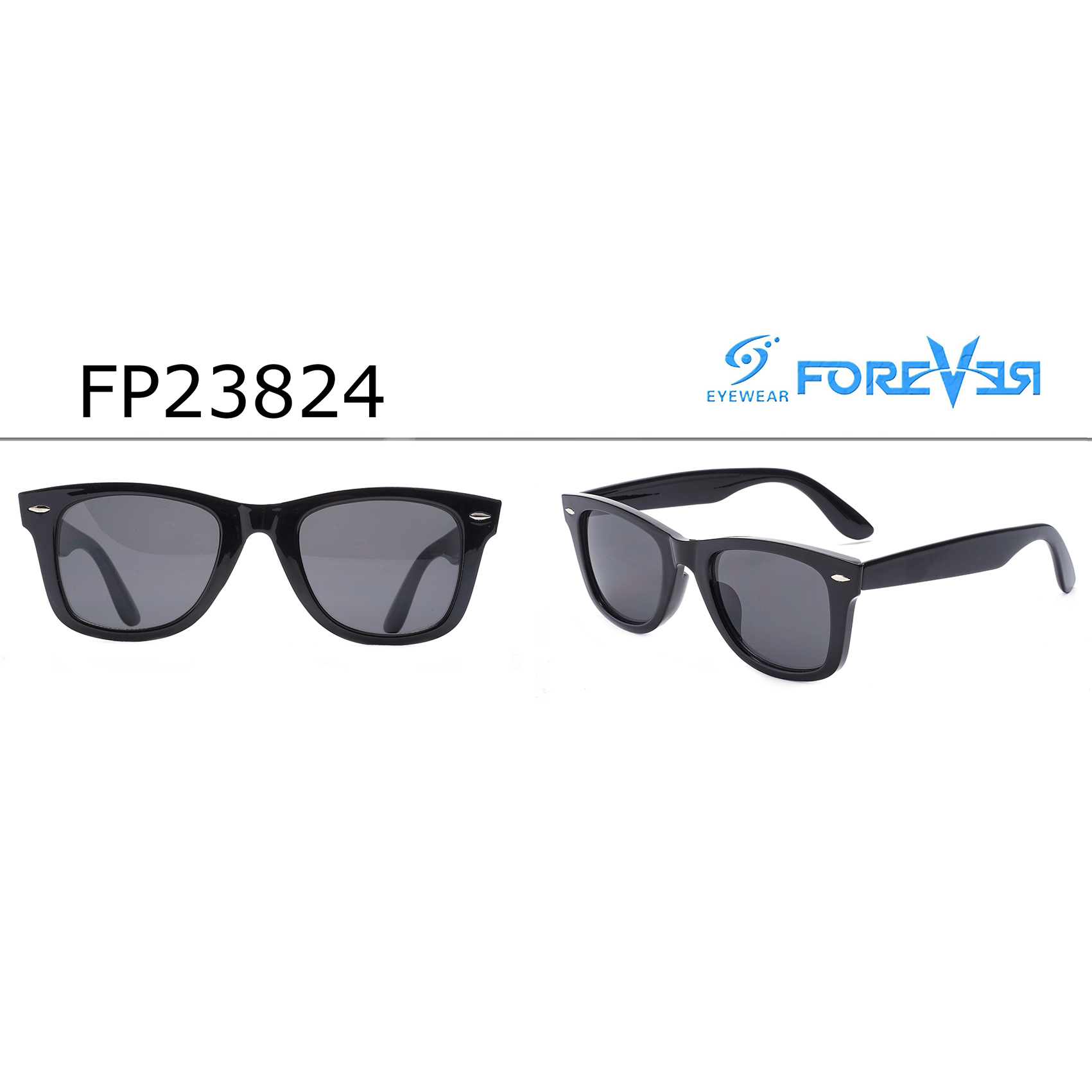 Fashionable Black Mirrored Wayfarer Sunglasses Cheap Eco Friendly Sunglasses