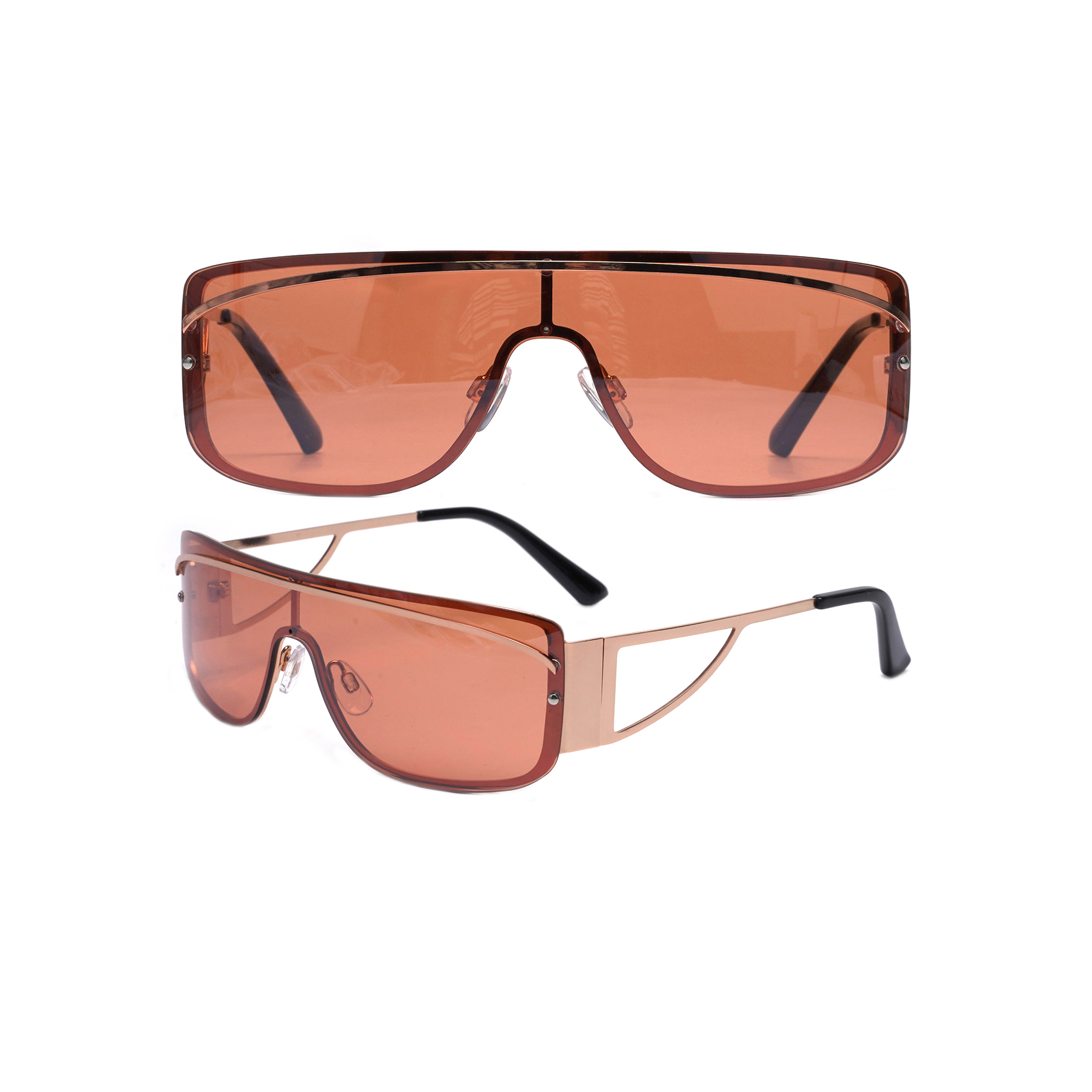 Flashy Flat-top Rimless Rectangle Sunglasses Custom Branded Sunglasses