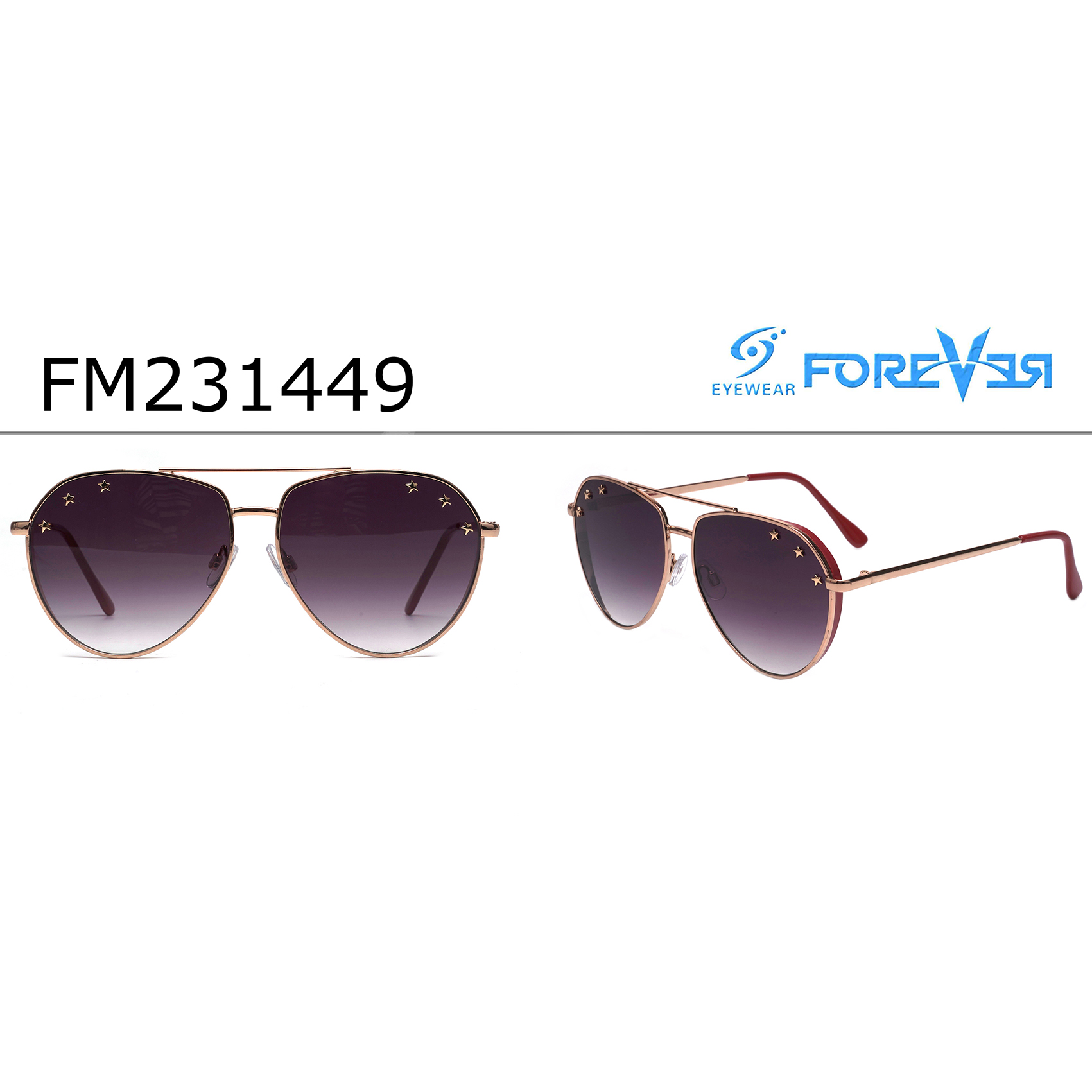 Flashy Star Premium Aviator Sunglasses OEM Eyewear Manufacturers