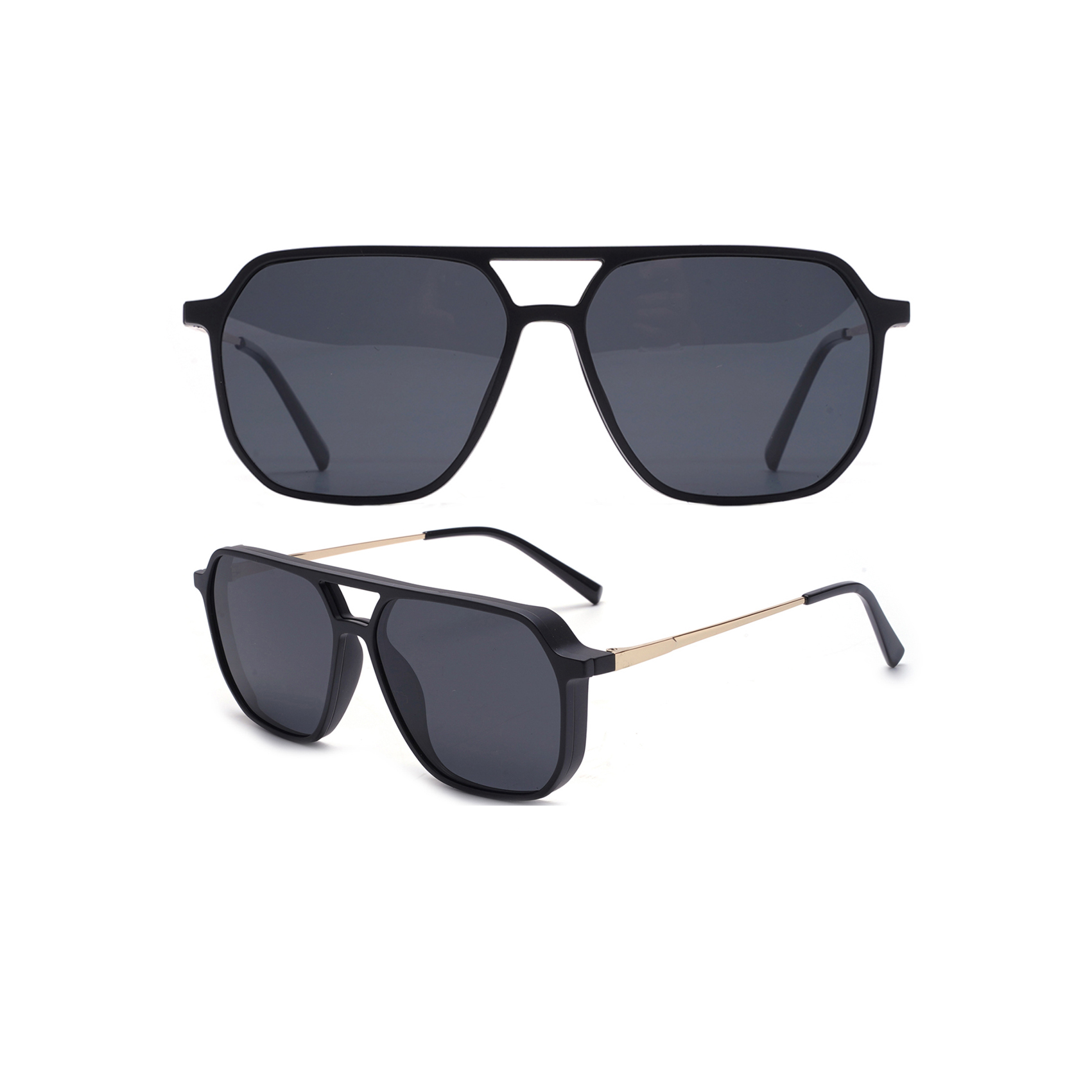 Flat-top Aviator Clip-on Sunglasses Clip on Sunglasses for Glasses China Sunglasses Manufacturers