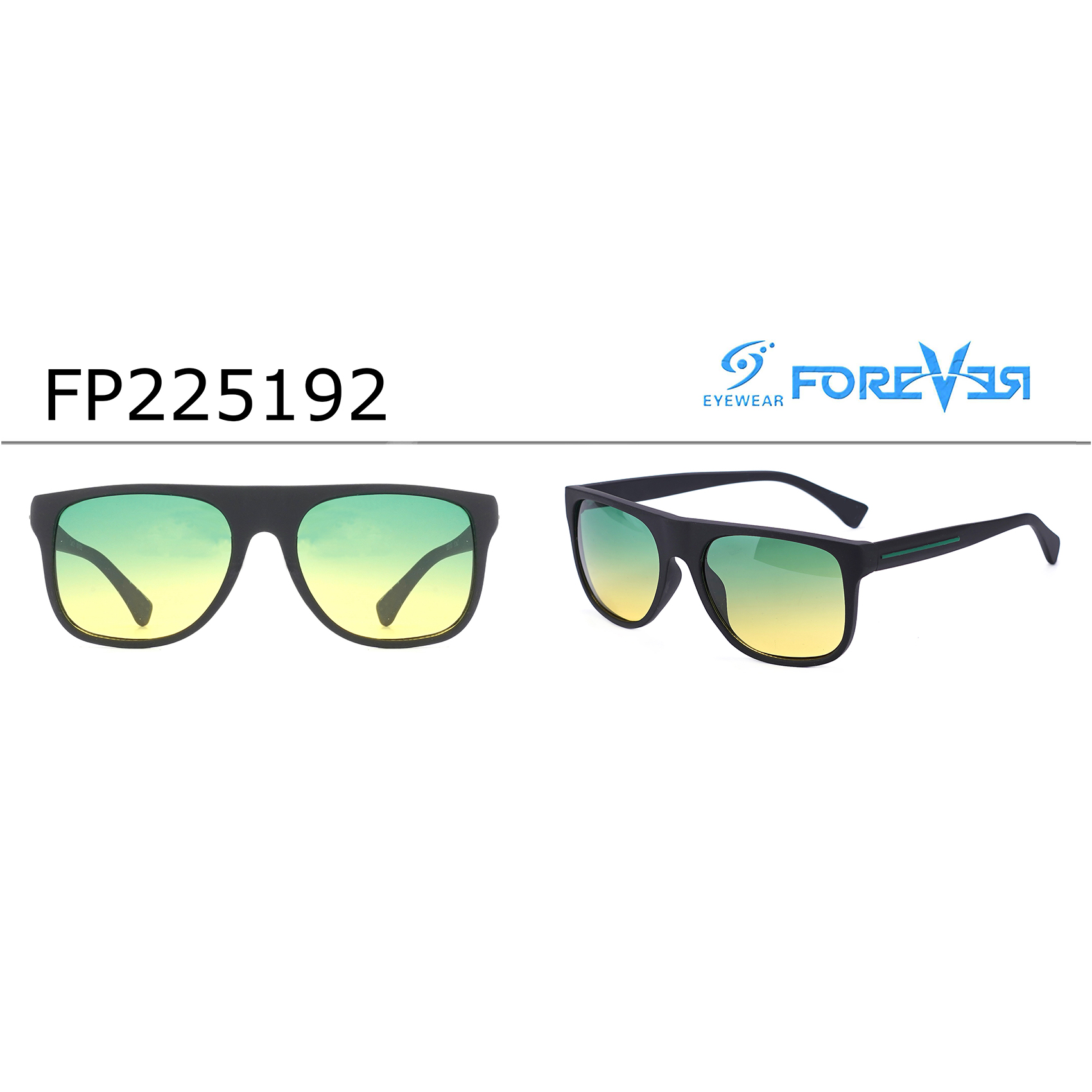 Flat-top Gradient Black Frame Mens Rectangle Glasses Sun Glasses Bulk