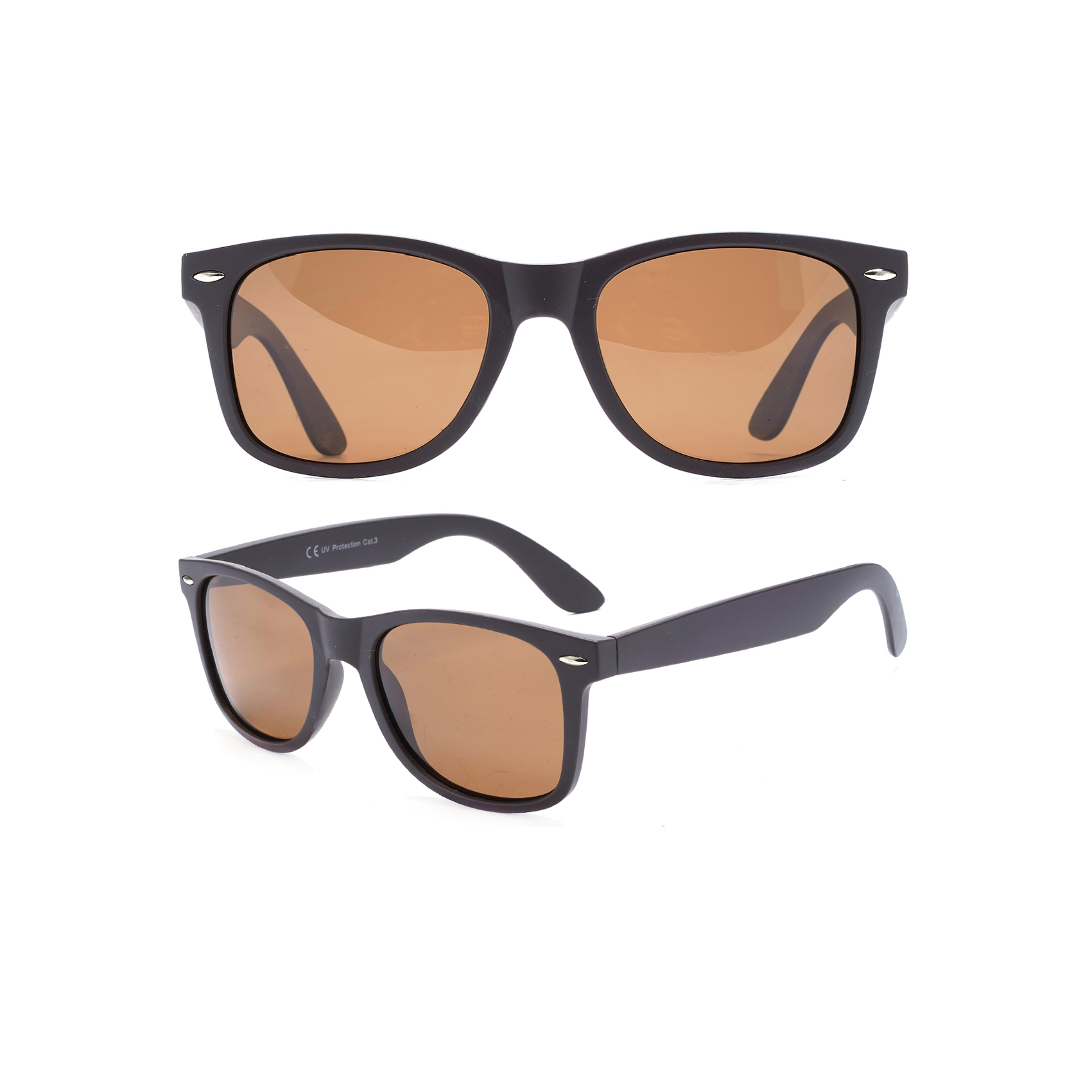 Retro Inspired Black Frame Brown Mirrored Wayfarer Sunglasses Best Sunglasses Manufacturer in China