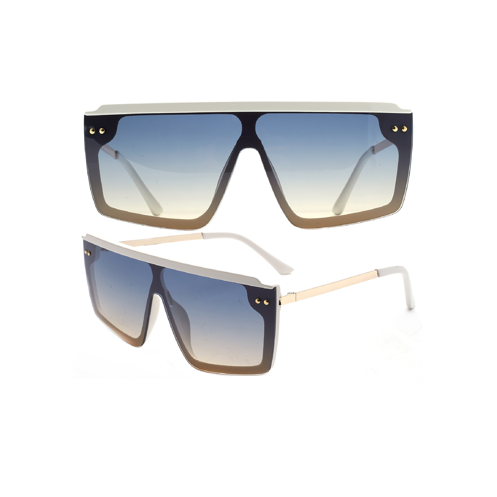 Retro Inspired Flat-top Big Square Prescription Eyeglasses OEM Sunglasses Manufacturers