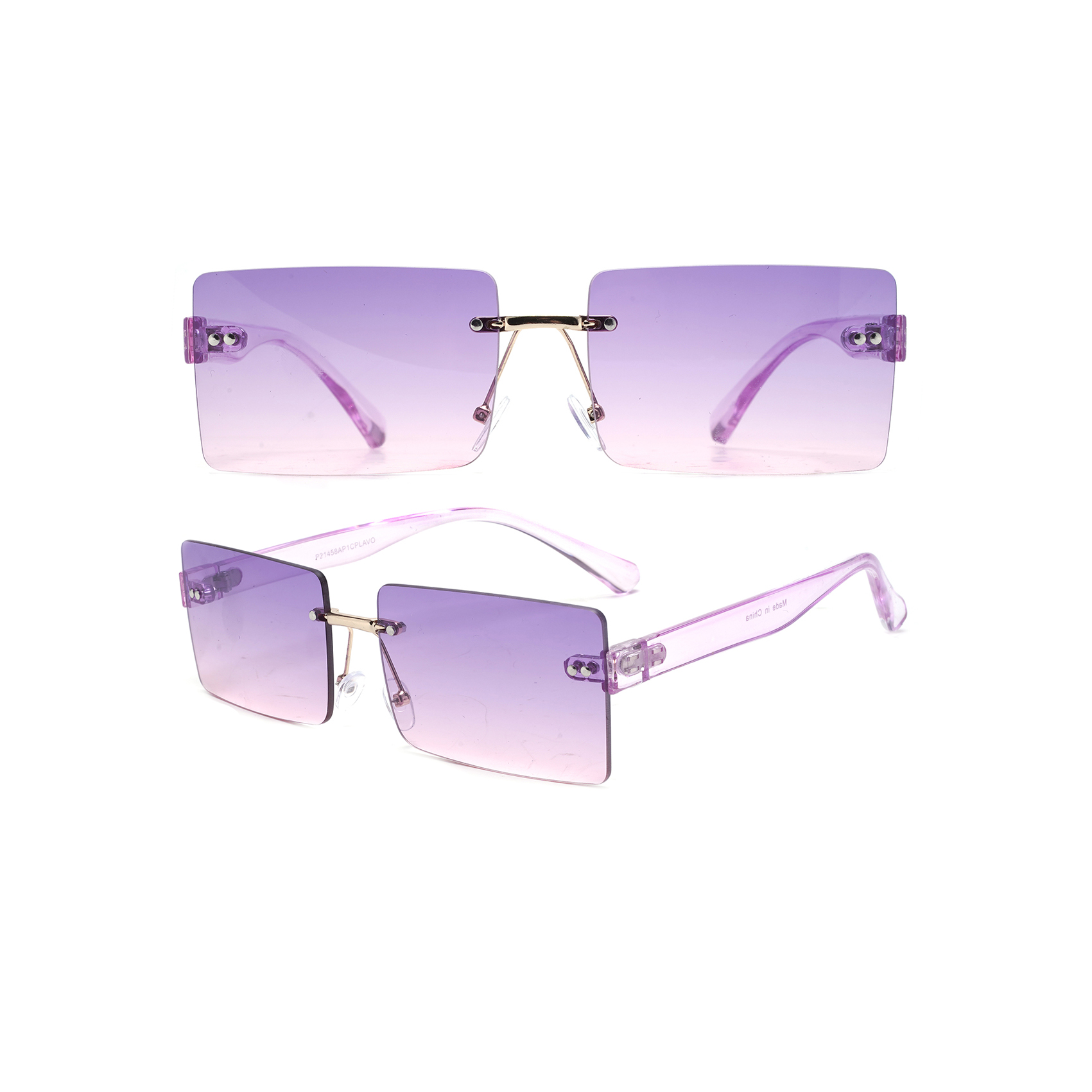 Rimless Standard Rectangular Sunglasses Fashion Sunglasses Women