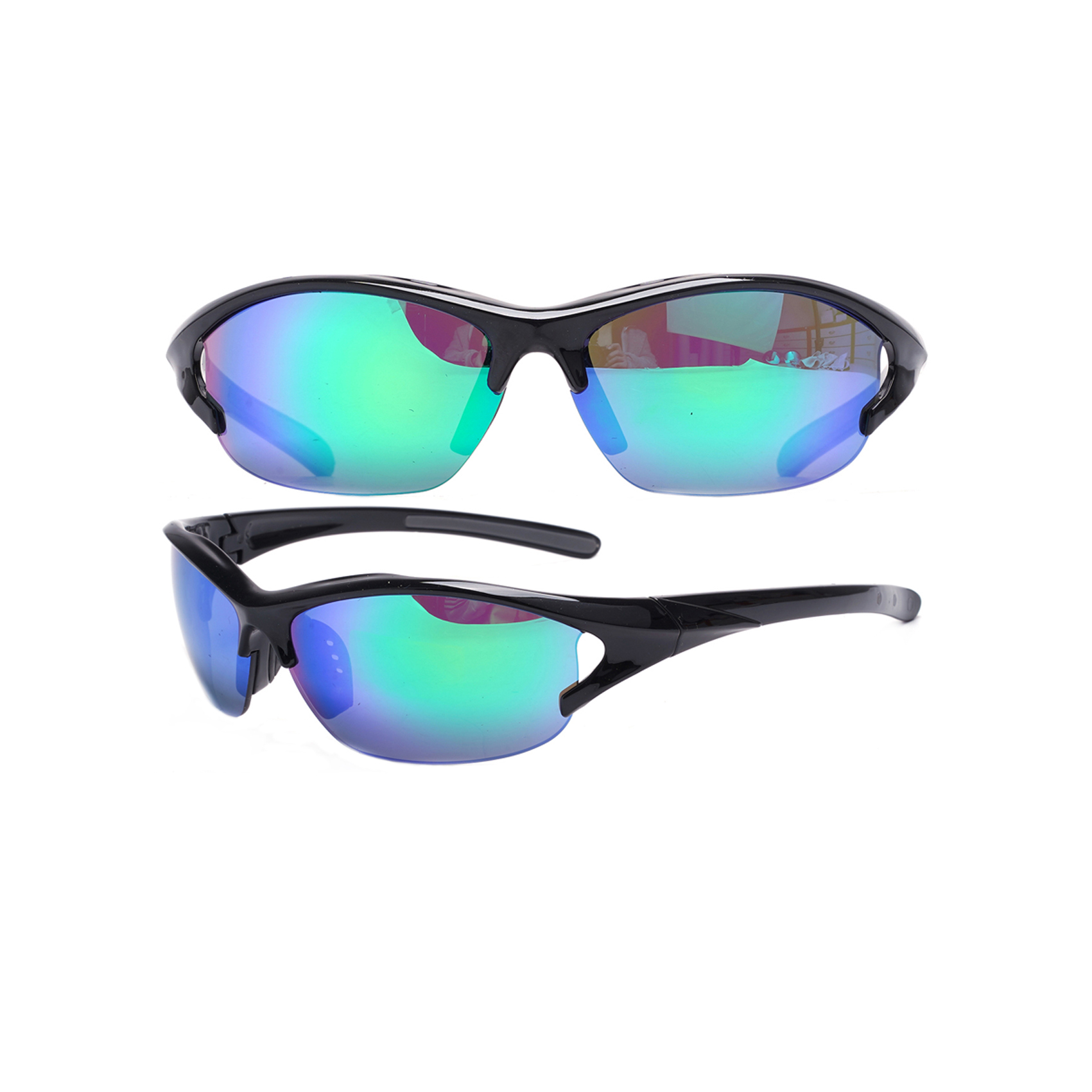 Semi-rimless Gradient Mirrored Sport Prescription Sunglasses for Men Custom Sports Sunglasses
