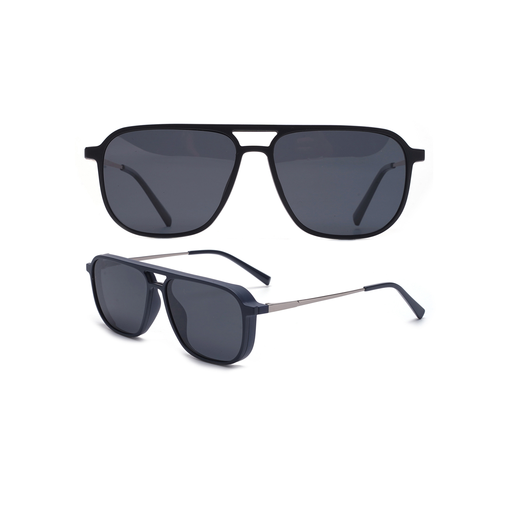 Slim Black Aviator Clip-on Sunglasses Glasses with Clip on Sunglasses Wholesale Sunglasses China