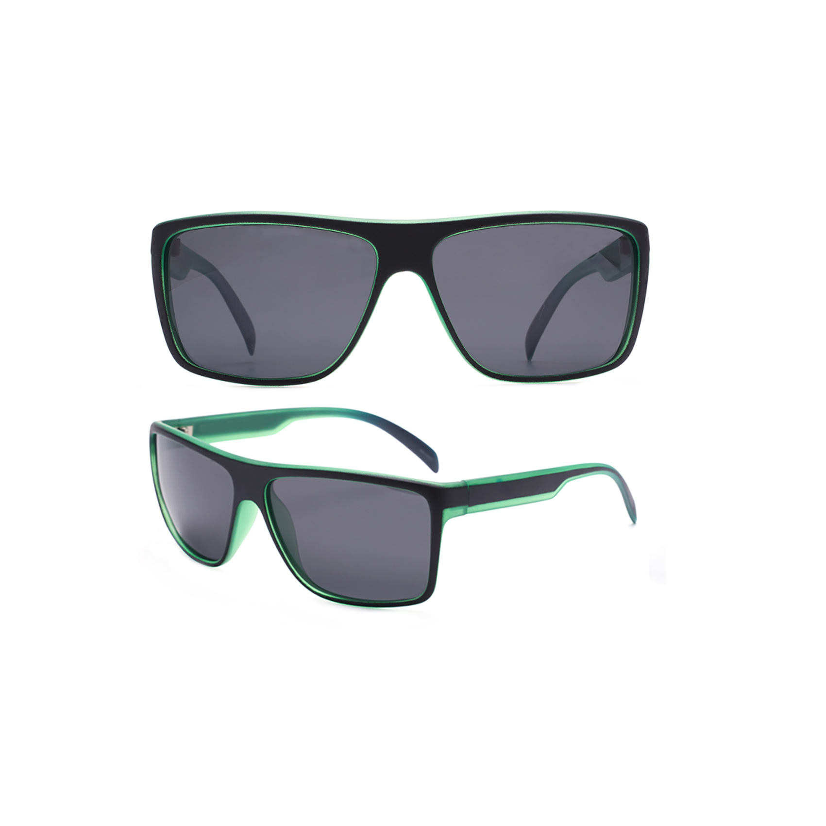 Standard Black Green Square Polarized Sunglasses Futuristic Sunglasses Designer