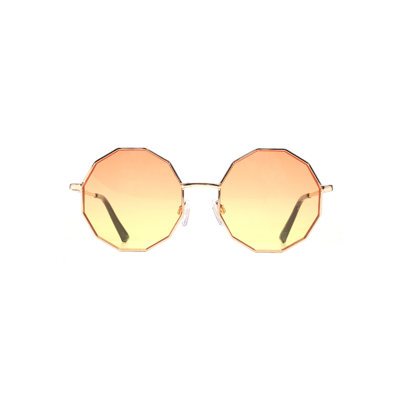 Sunglasses Custom Manufacturer Orange Vintage Polygon Geometric Shapes Mens Sunglasses