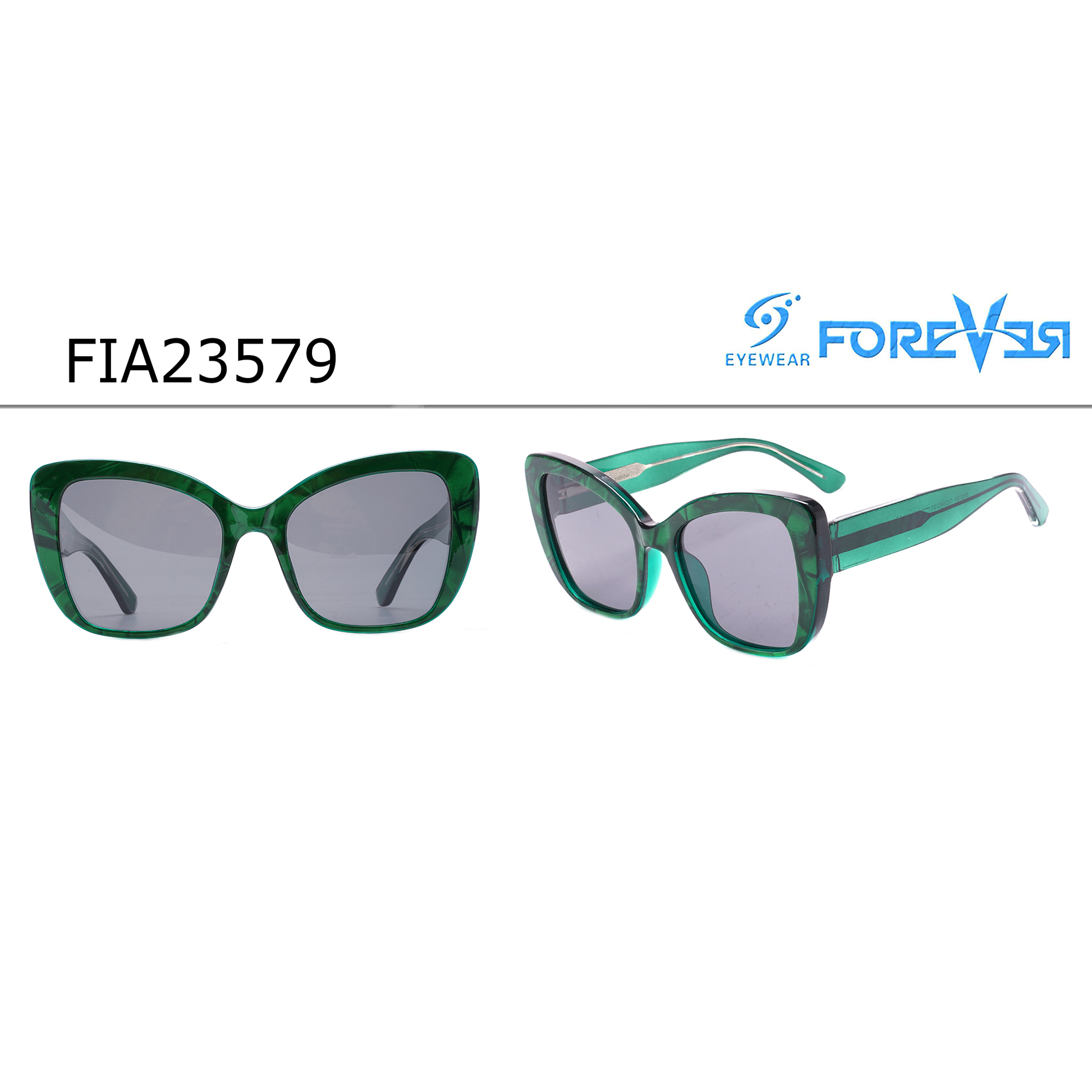 Trendy Fashionable Emerald Cat Eye Sunglasses Custom Sunglasses Manufacturers