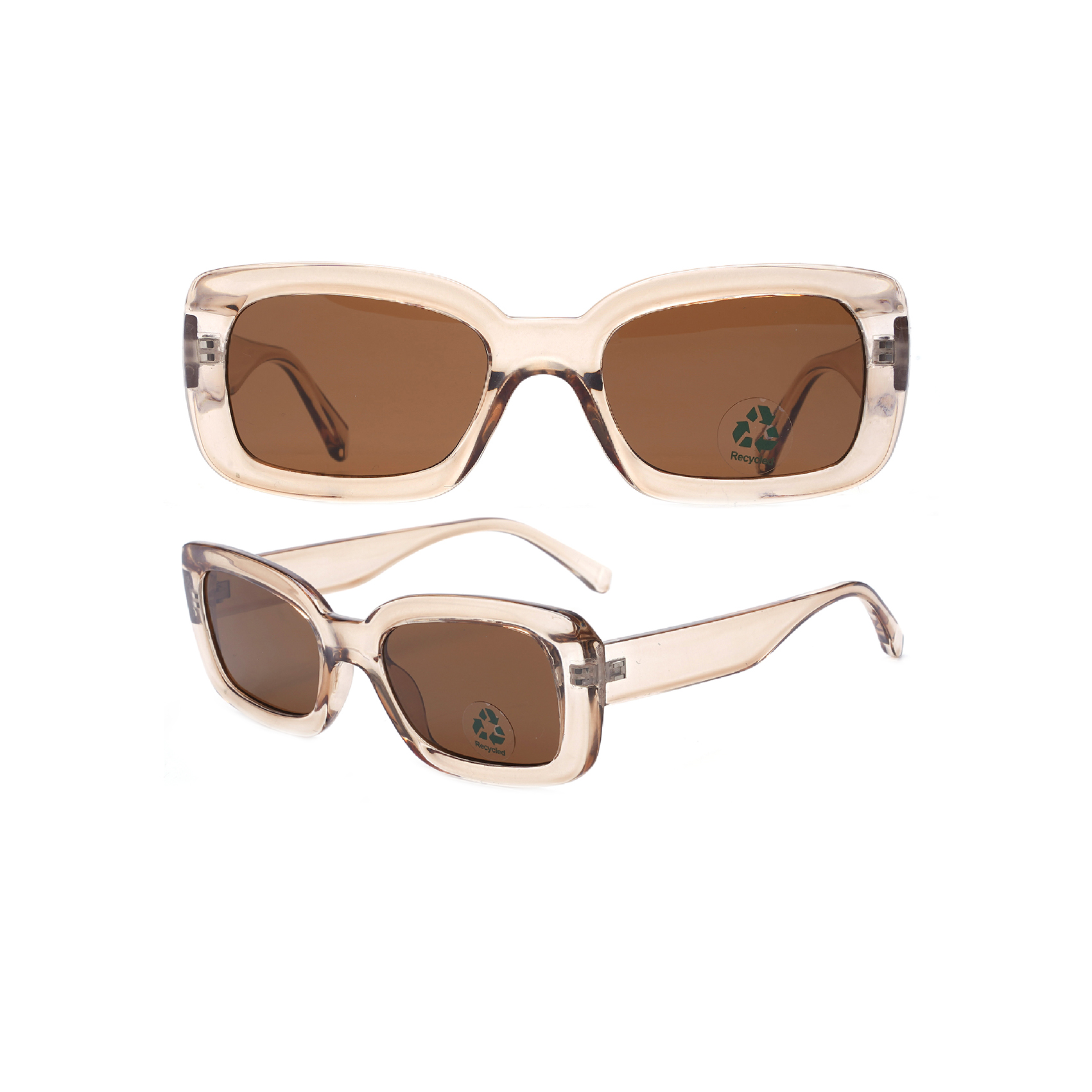 Vintage Brown Rectangle Prescription Sunglasses Eco Friendly Products Sunglasses