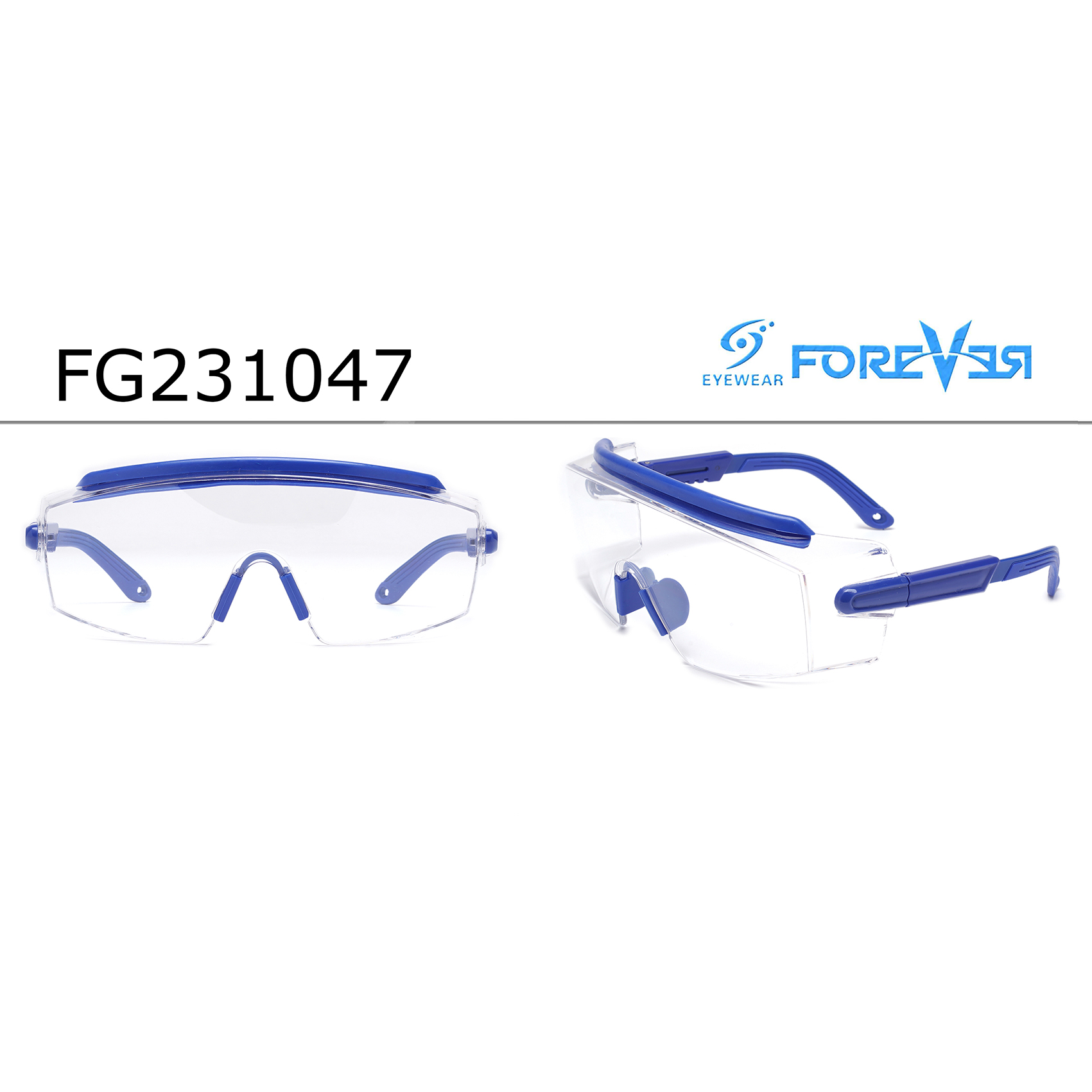 Blue Protective Rimless Stylish Safety Goggles Custom Safety Goggles