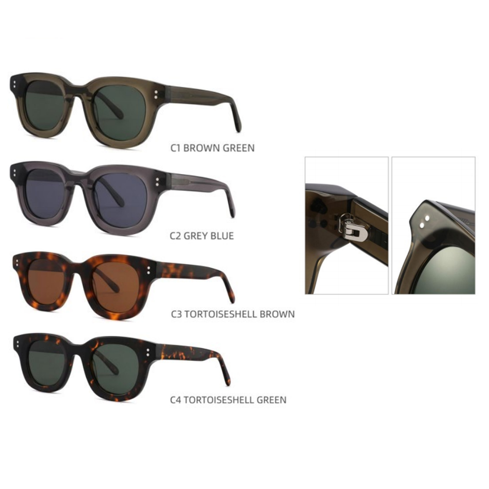 Chunky Chamfered Vintage Circle Sunglasses Chinese Sunglasses