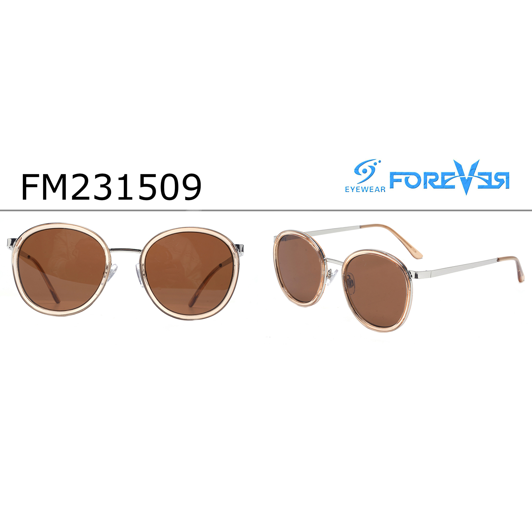 Classic Brown Vintage Round Sunglasses Men Custom Sunglasses Manufacturers China