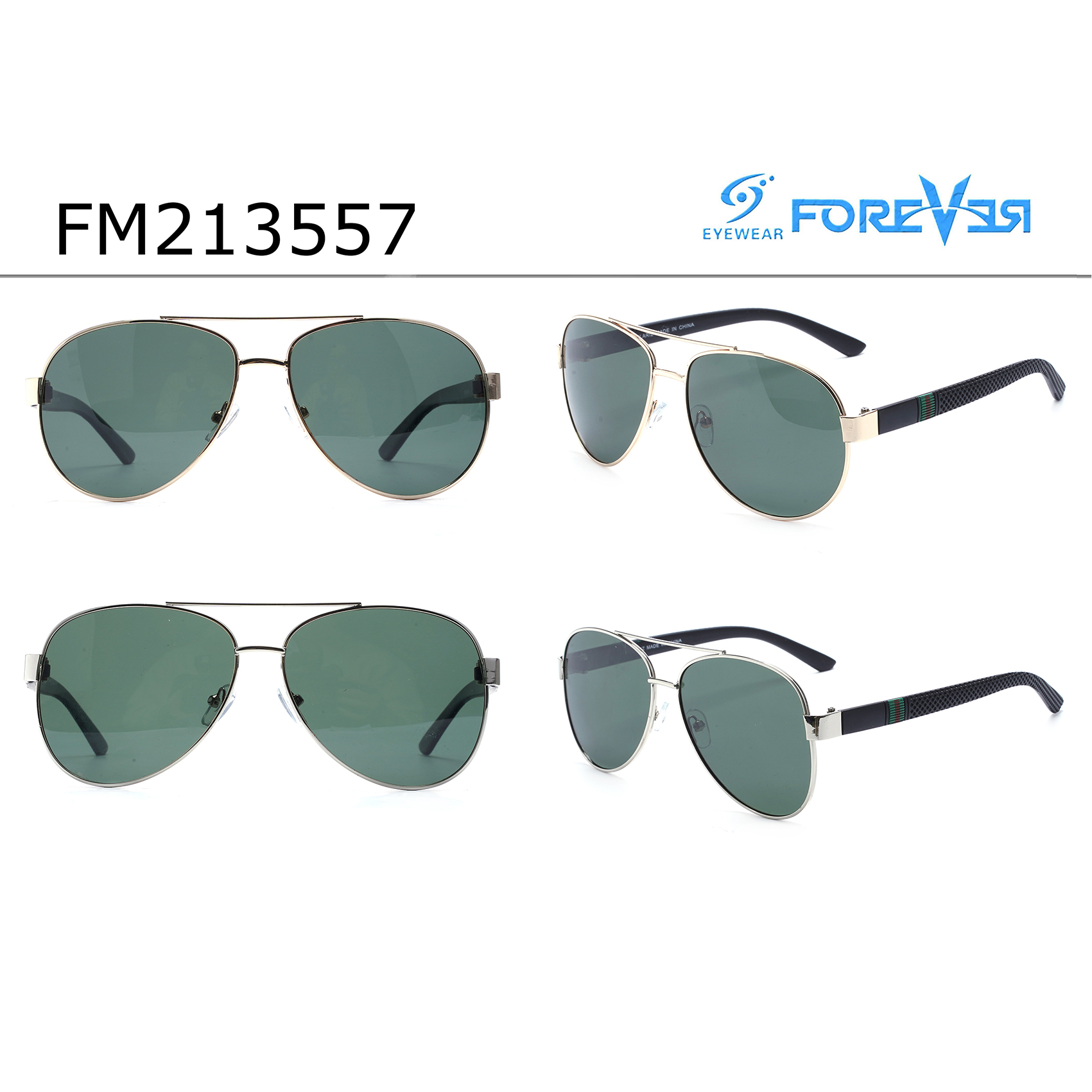 Classic Egg Shaped Green Lens Aviation Sunglasses China Sunglasses