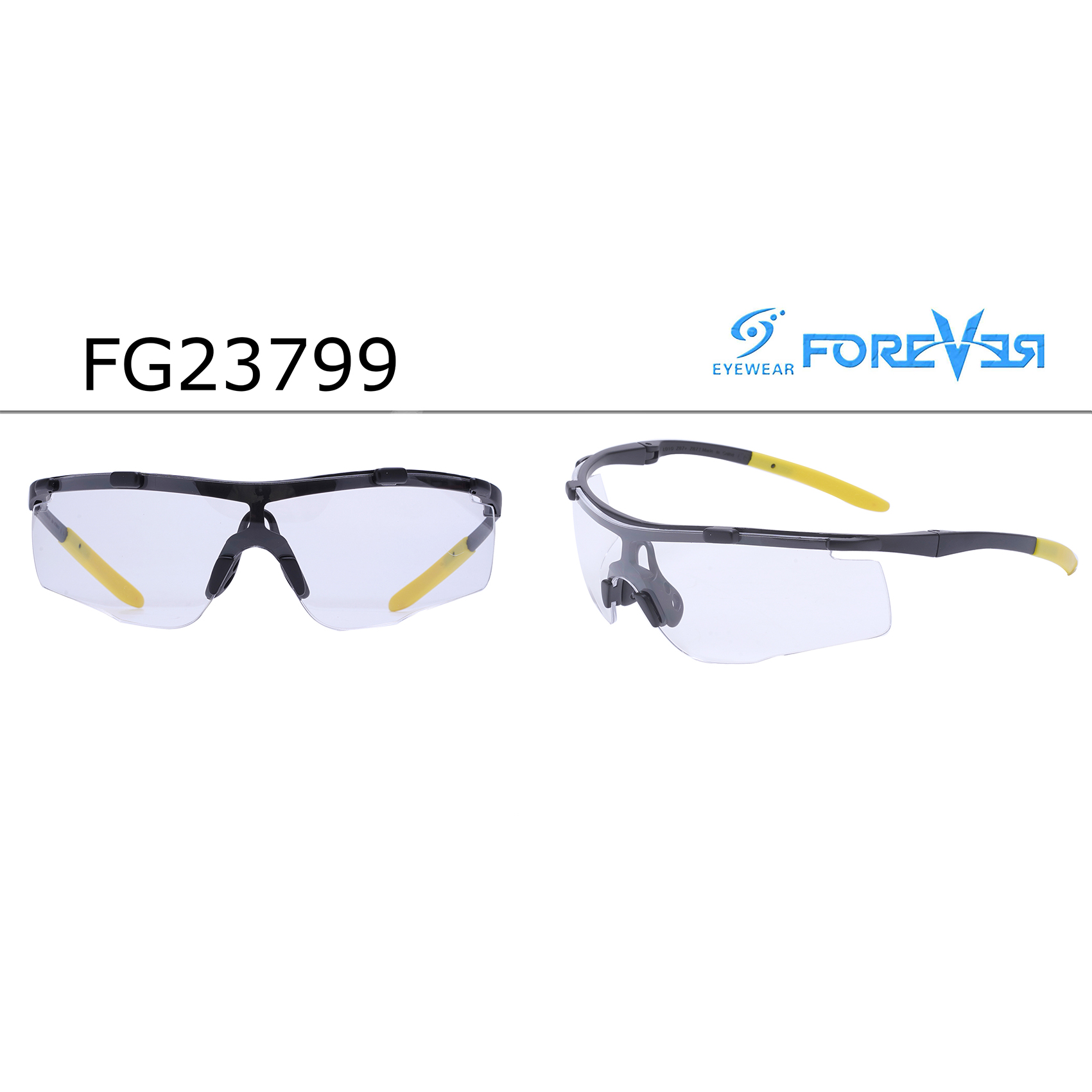 Clear Warp-around Rectangular Safety Glasses Best Safety Glasses Sunglasses Vendor