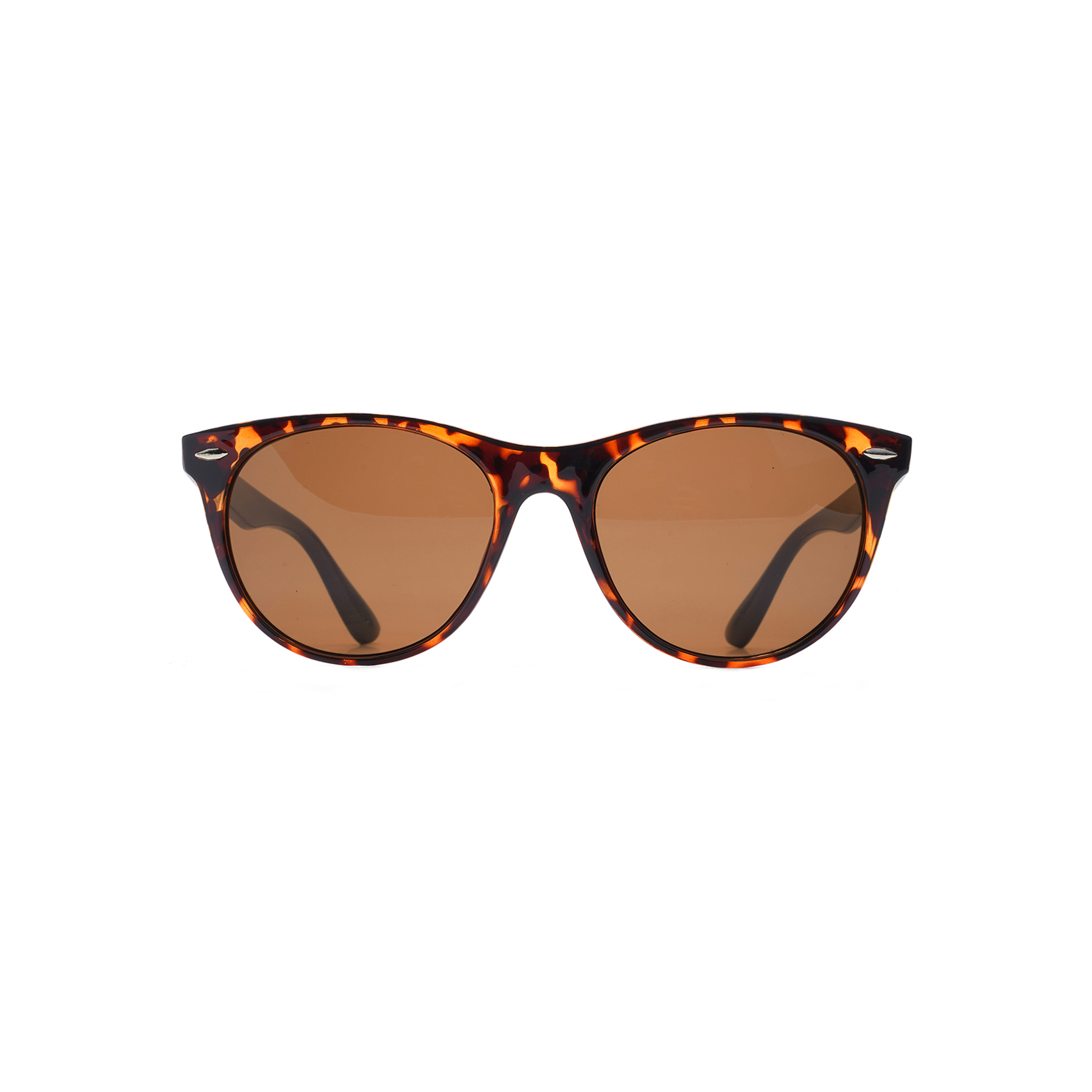 Fashionable Brown Tortoise Round Reflective Sunglasses Recycled Plastic Sunglasses Bulk