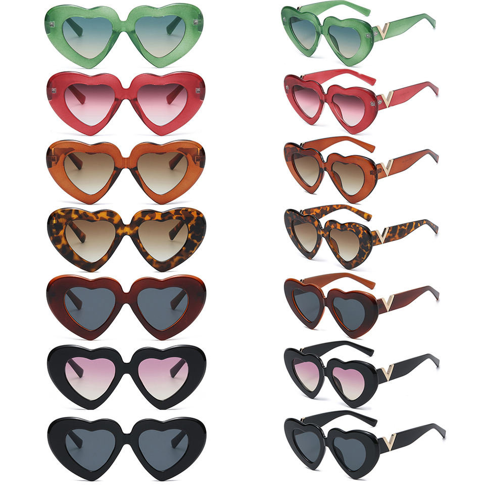 Heart Pattern Shaped Sweet Love Sunglasses Custom Sunglasses Manufacturer