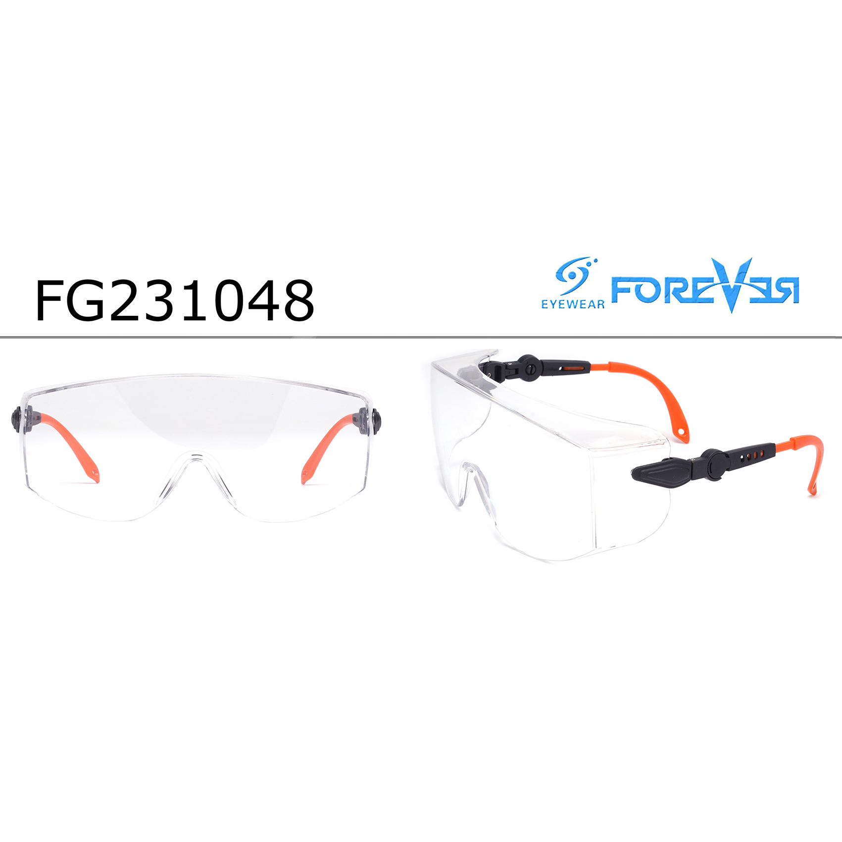Protective Rimless Flat Safety Goggles Clear Custom Safety Goggles