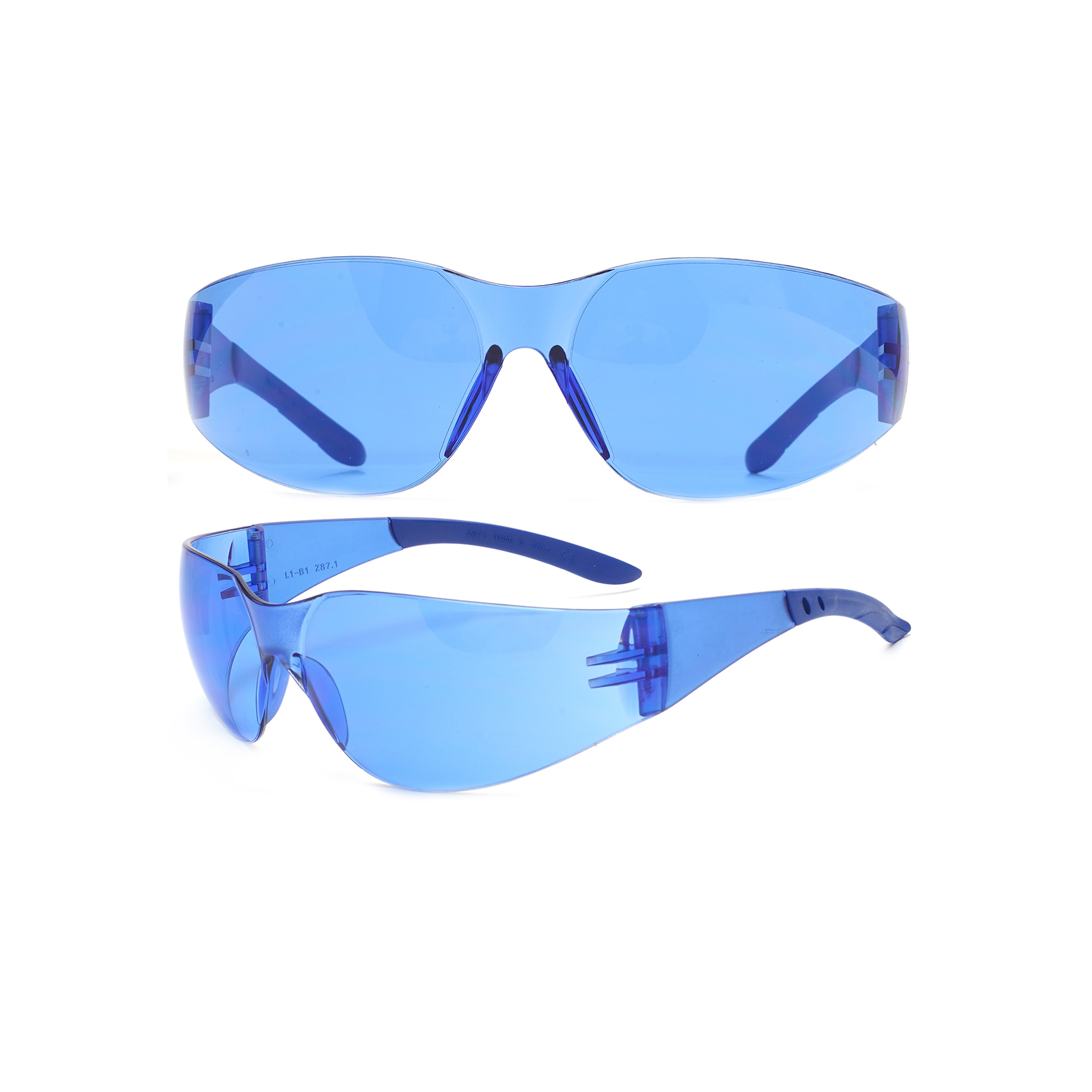 Rimless Ice Blue Mirrored Safety Glasses Blue Safety Goggles Eyewear Manufacturers in China