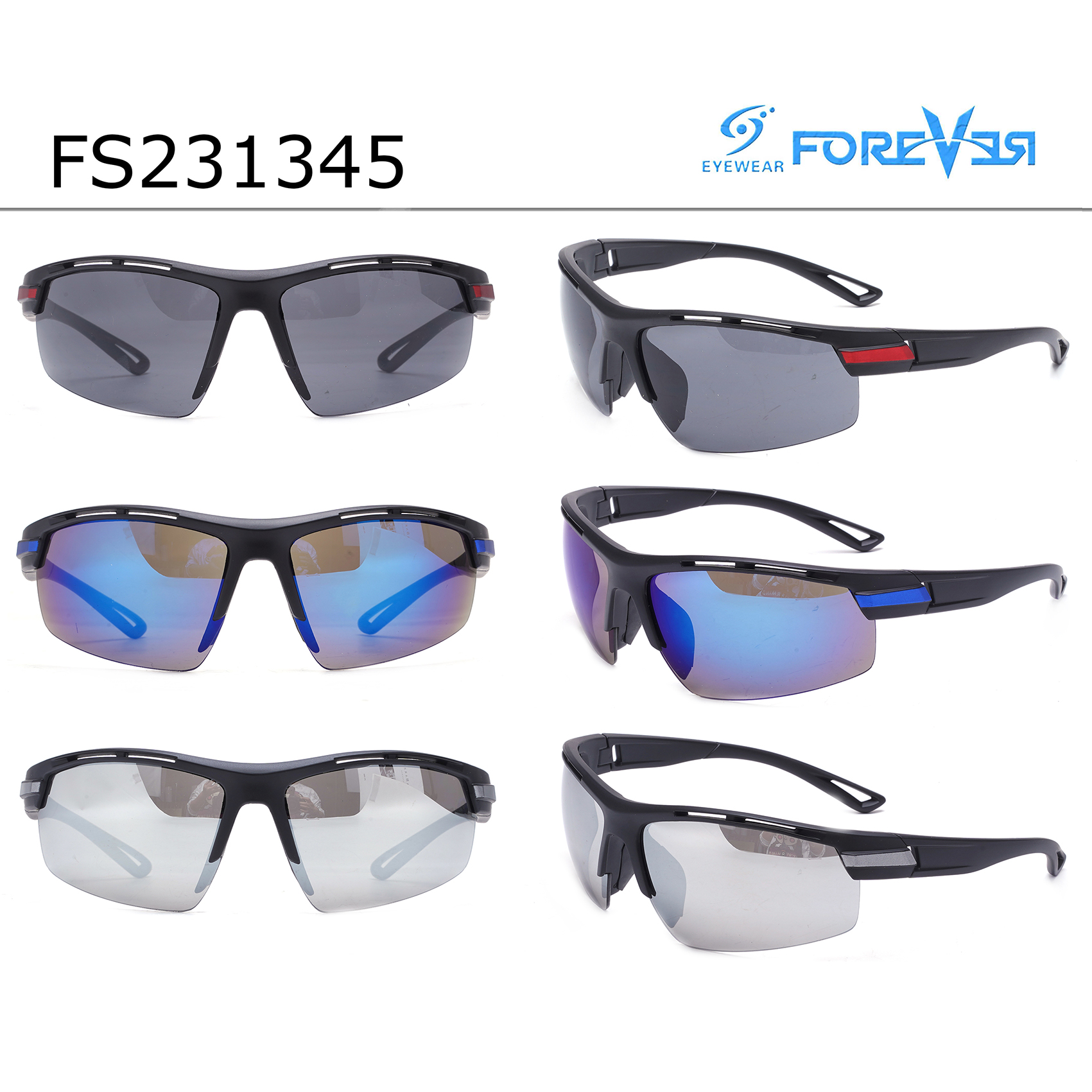 Semi-rimless Stylish Sports Prescription Sunglasses Cycling Sports Sunglasses Manufacturers